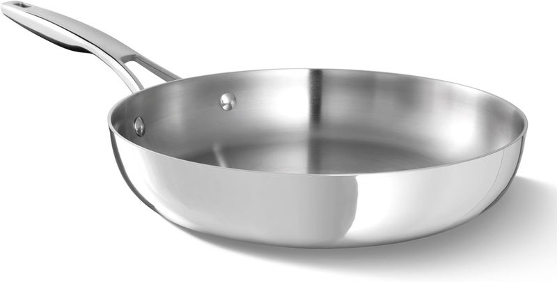 Calphalon Premier Polished 5-Ply Stainless Steel Cookware w/Turbo Heat Tech 10" Fry Pan, Induction, Oven Safe 500F, Silver - Image 1